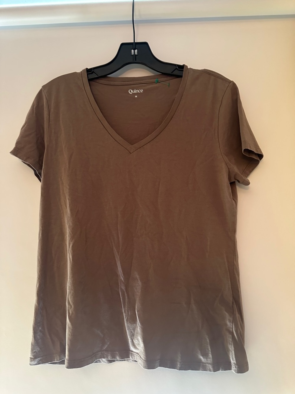 Quince Brown V-Neck Short Sleeve Tee - Preloved